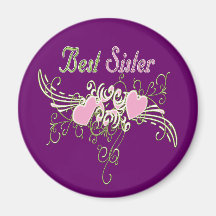 Best Sister Swirling Hearts Magnets