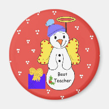 Best Teacher Snowman Fridge Magnet