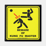 BEWARE OF KUNG FU MASTER REFRIGERATOR MAGNET