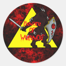 beware of werewolf stickers