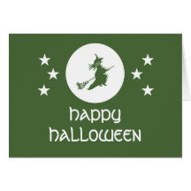 Bewitching Halloween Greeting Card, Green