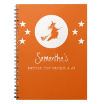 Bewitching Halloween Notebook, Orange