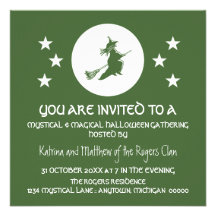 Bewitching Halloween Party Invite, Green