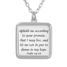bible verse distress encouragement Psalm 119:116 Custom Jewelry