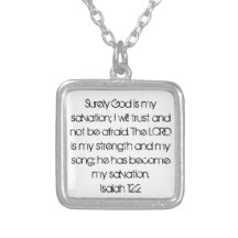 bible verse encouragement Isaiah 12:2 Custom Necklace