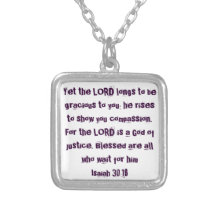 bible verse encouragement Isaiah 30:18 Pendant