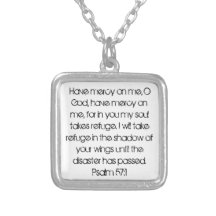 bible verse encouragement Psalm 57:1 Pendant