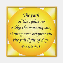 Bible verse magnet Proverbs 4 18 B Square