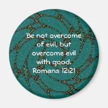 Bible Verses Love Quote Saying Romans 12:21 Magnets