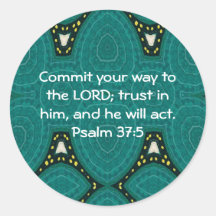Bible Verses Motivational Scriptures Psalm 37:5 Stickers
