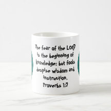 Bible Verses Wisdom Quote Saying Proverbs 1:7 Coffee Mugs
