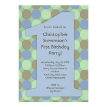 Big 1 Birthday Party Invitations