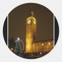Big Ben ticks Goodnight Round Sticker