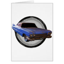 Big Blue Fin 1959 Cadillac Greeting Card