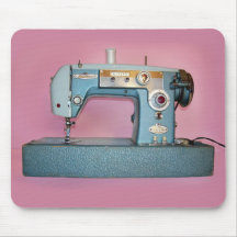 Big Blue Vintage Sewing Machine Mousepad