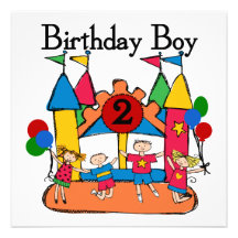 Big Bounce Boy 2nd Birthday Tshirts and Gifts Custom Invitations
