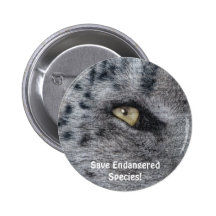 BIG CAT Snow Leopard Endangered Species Button