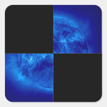 BIG Chequered Flag 1 The Square Blue Sun Sticker