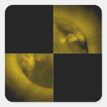 BIG Chequered Flag 1 The Square Yellow Sun Sticker
