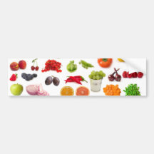 big collection of fruits and vegetables bumper sticker