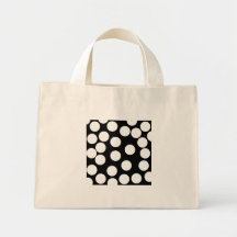 Big Dots in Black and White. Canvas Bags
