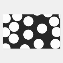 Big Dots in Black and White. Rectangle Sticker