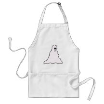 Big eyed blobby ghost graphic apron