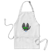 Big Eyed Kitty Shows His Toy Apron