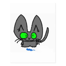 Big Eyed Kitty Shows His Toy Post Cards