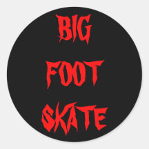 BIG FOOT SKATE ROUND STICKERS