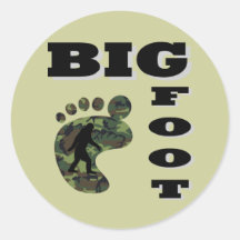 Big foot with foot logo round sticker