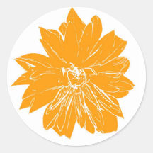 Big orange flower sticker