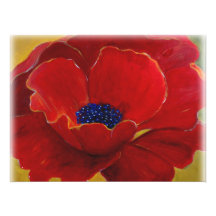 Big Red Floral Poster Photo