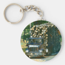 BIG RIG LOGGING TRUCK LORRY Art Key Chain