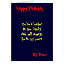 Big sister Birthday Card