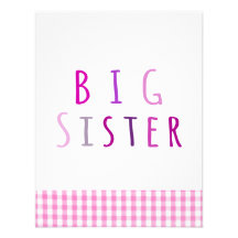 Big Sister in Pink Personalized Invitations