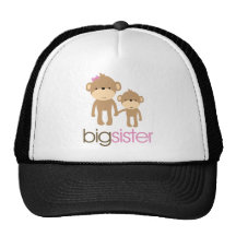 Big Sister Monkey Pregnancy Announcement T-shirt Trucker Hat
