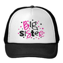 BIG SISTER pink /black Polka dot T-shirt Trucker Hat