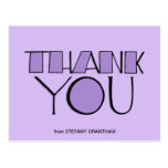 Big Thank You purple Postcard
