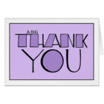 Big Thank You purple white Note Card