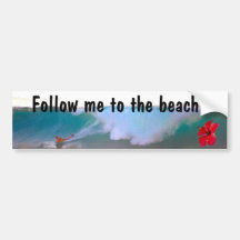 Big Wave Beach Day Bumper Stickers