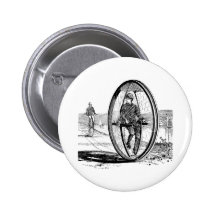 Big Wheel Cycle - Vintage Unicycle Bicycle Buttons