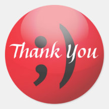 Big Winky Thank You Round Stickers