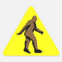 Bigfoot  Attention Triangle Stickers
