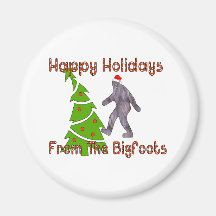 Bigfoot Christmas Magnet