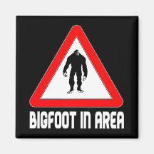 Bigfoot in Area Warning Sign Magnets