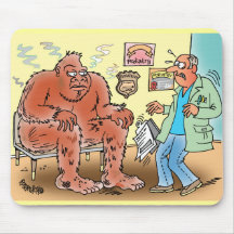 Bigfoot In Podiatrist Waiting Room Cartoon Mousepa Mousemats