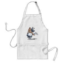 Bigfoot Riding a Unicorn Aprons