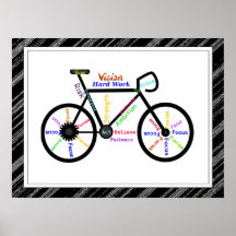 Bike, Bicycle  Sport, Motivational Words & Stripes Posters