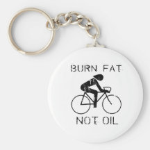 BIKE: Burn fat not oil T-shirt Keychain